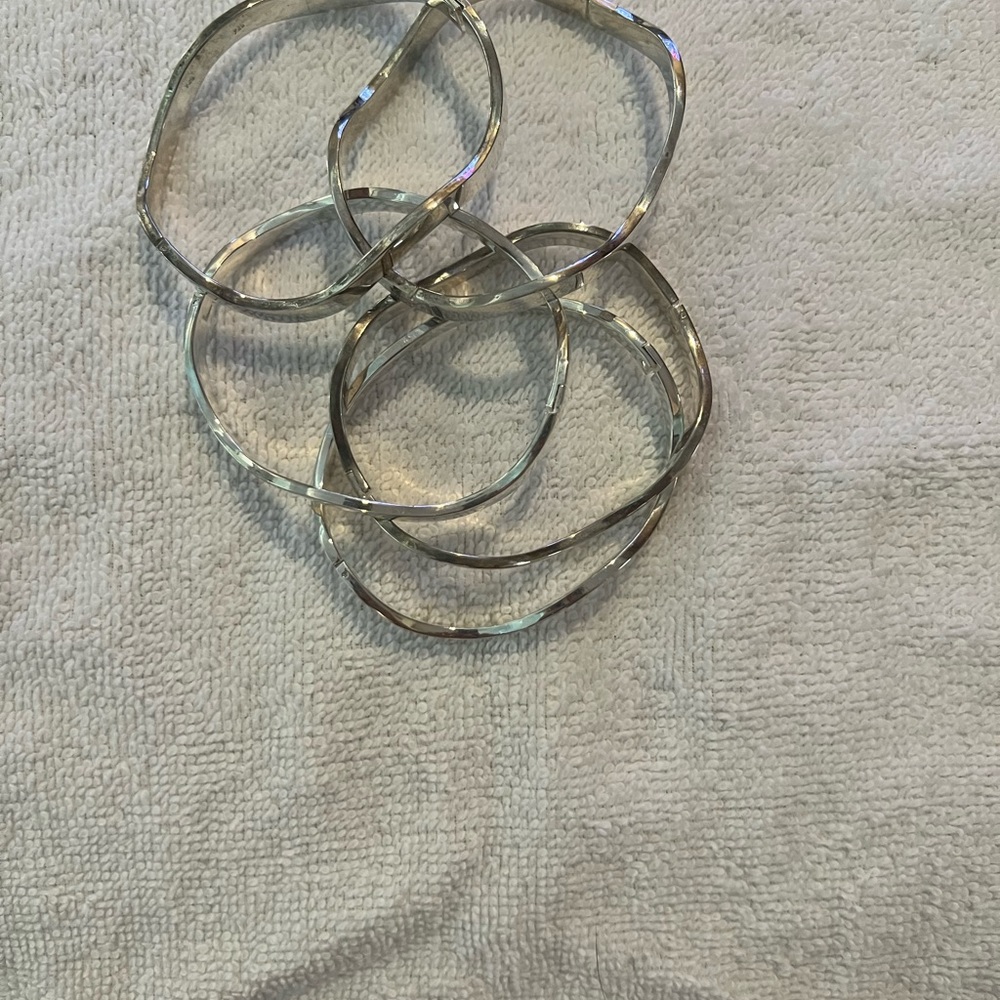 REDUCED*Silver 925 Bangles -5 Bracelets. New No scratches. Break away bangle - Picture 4 of 9